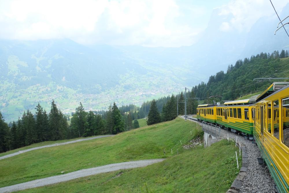 ヴェンゲンアルプ鉄道の車窓からの風景