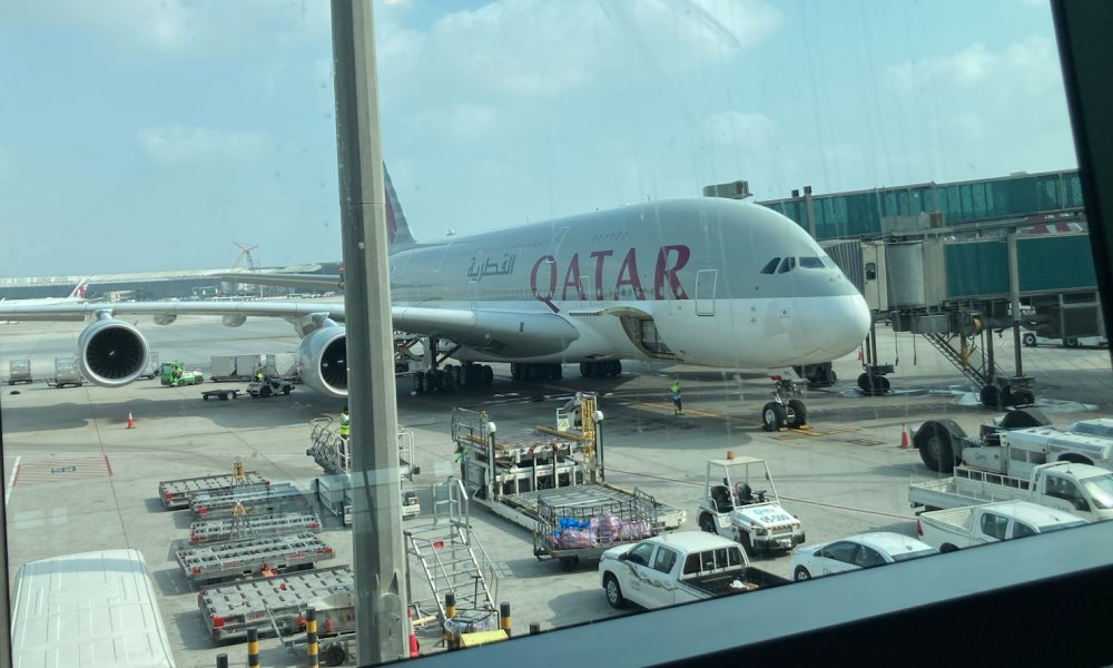 カタール航空の飛行機(ハマド国際空港)