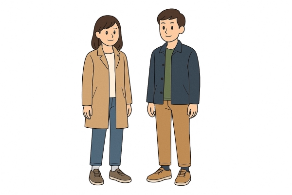 釧路5月の服装イメージ(薄手コート+春物パンツ)