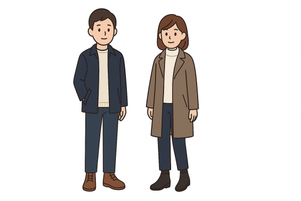 釧路10月の服装イメージ(秋の重ね着スタイル)