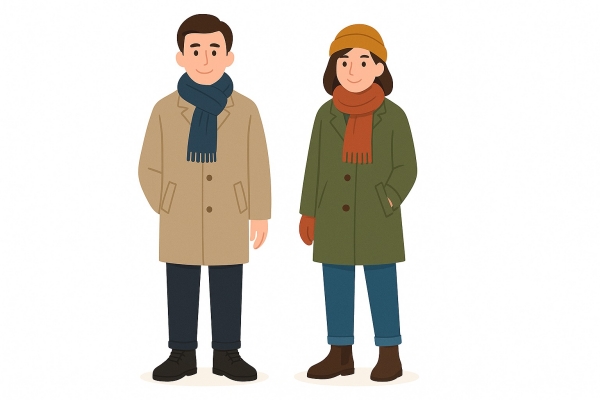 釧路11月の服装イメージ(防寒コートや小物を使ったスタイル)