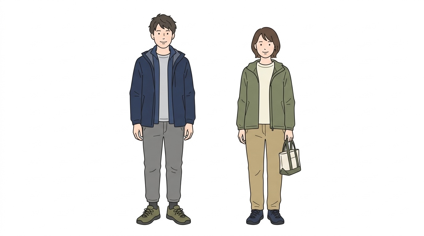 スイス山岳地域6月の服装コーデ