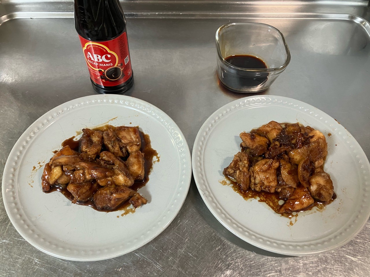 ABCと黒糖と醤油の手作り代用品で作った鶏もも肉の味比べ